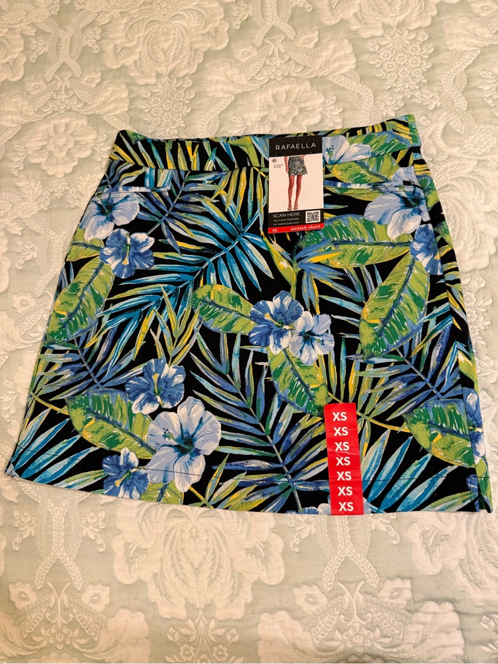 Rafaella Black Tropical Floral Mini Skirt